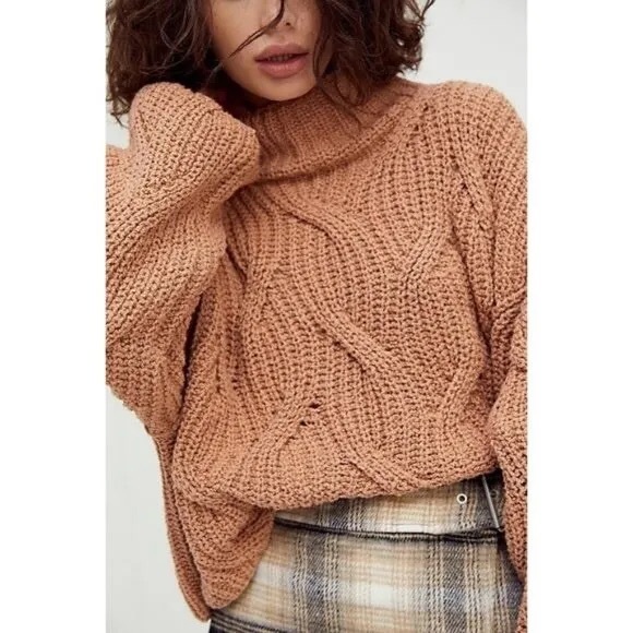 Free People Seasons Change Sweater Size S in Almond - Picture 3 of 13